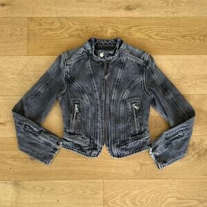 GRLFRND - Ash Racer Jacket in Faded Black